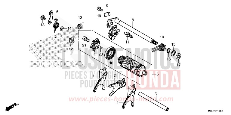 SCHALTTROMMEL (CRF1000A/A2/AL/AL2) von Africa Twin DEGITAL SILVER METALLIC (NHA30D) von 2019